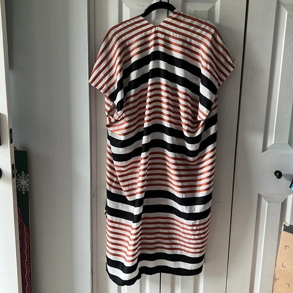 Loft by Ann Taylor Kimono Coverup Off White Black Brown.  Sz XS/S Summer Beach - Picture 2 of 4